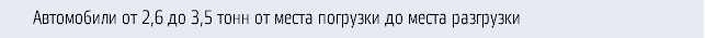 Автомобили от 2,6 до 3,5 тонн от места погрузки до места разгрузки